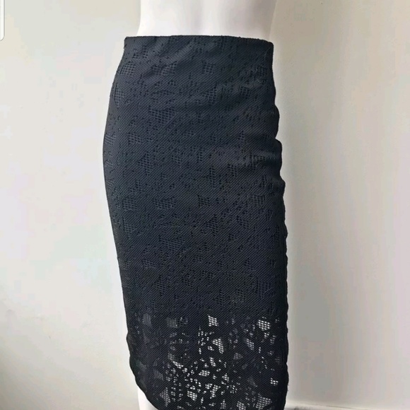 Rebecca Taylor Black Lace Skirt Size 0 - Picture 1 of 5